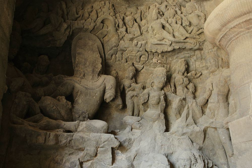 ELEPHANTA CAVESSHIVA AND PARVATI ON MOUNT KAILASH (2)