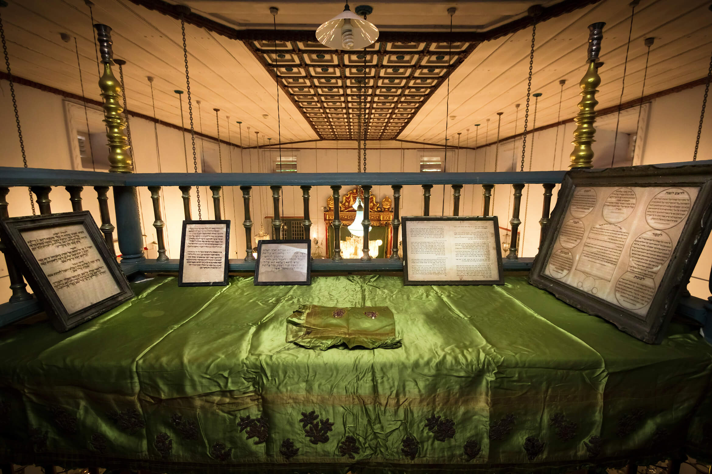 A JEWISH AUTUMN IN KOCHI -The bright and lustrous interior of Paradesi Synagogue on Shmini days.
