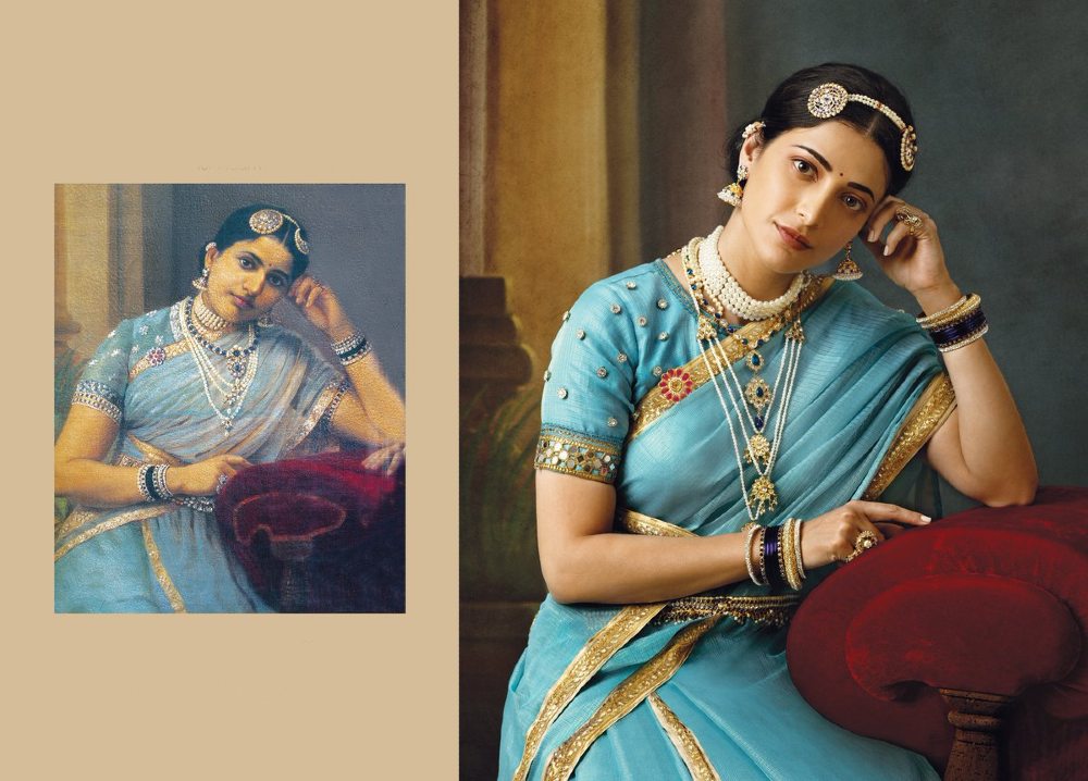 Raja Ravi Varma's recreated paintings in Calendar 2020 By G.Venket Ram: Shruti Haasan