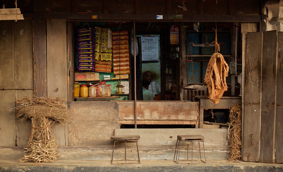 THE MEDICINE MAN  -  The medicine shop on the way from Fort Cochin to Mattancherry.